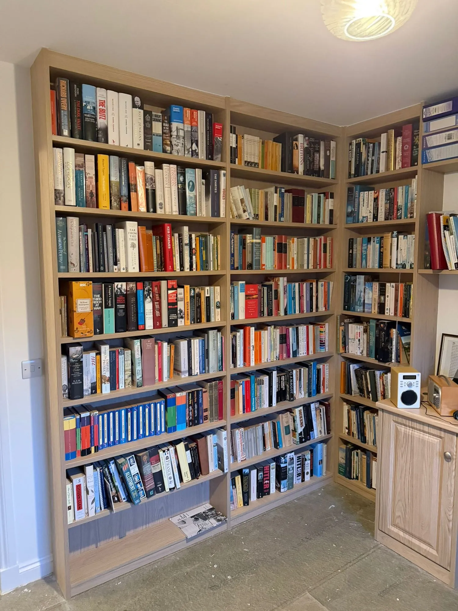 Floor to ceiling bespoke library shelving
