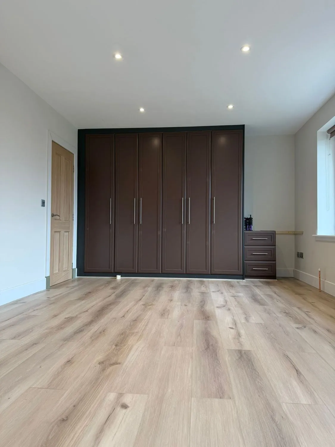 Oak fitted hallway wardrobes