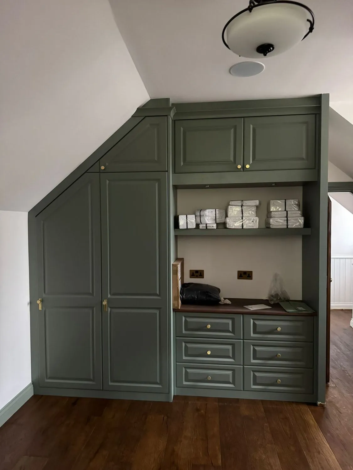 Sage green fitted dressing room
